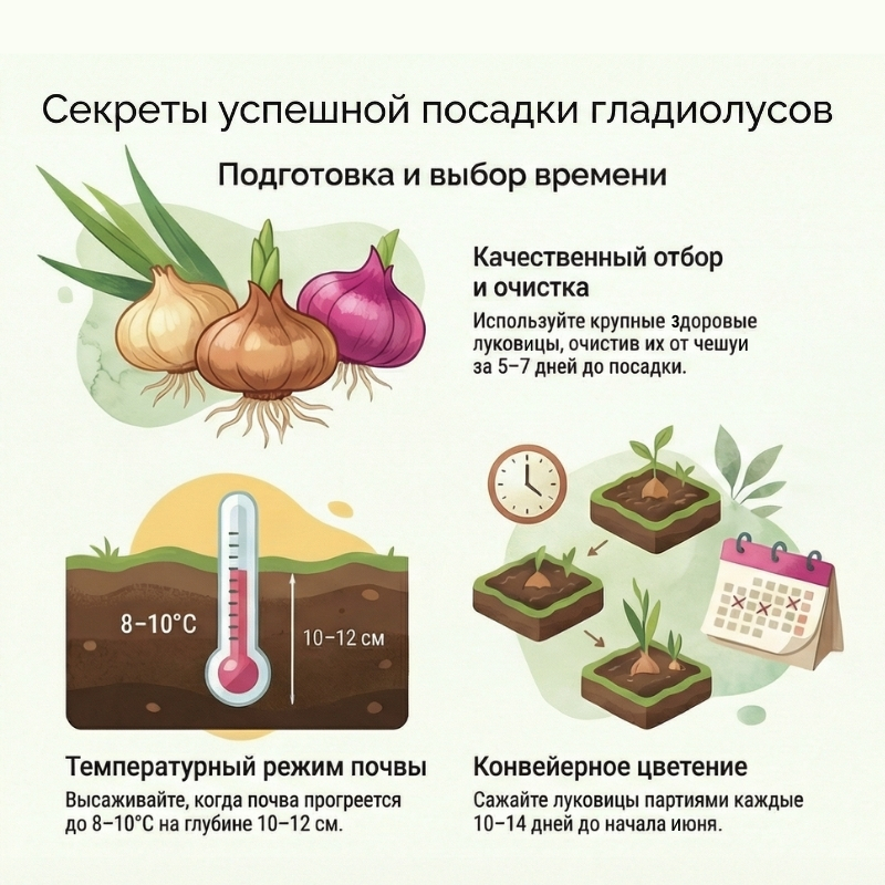 гладиолусы россыпь самоцветов (микс 10 шт)